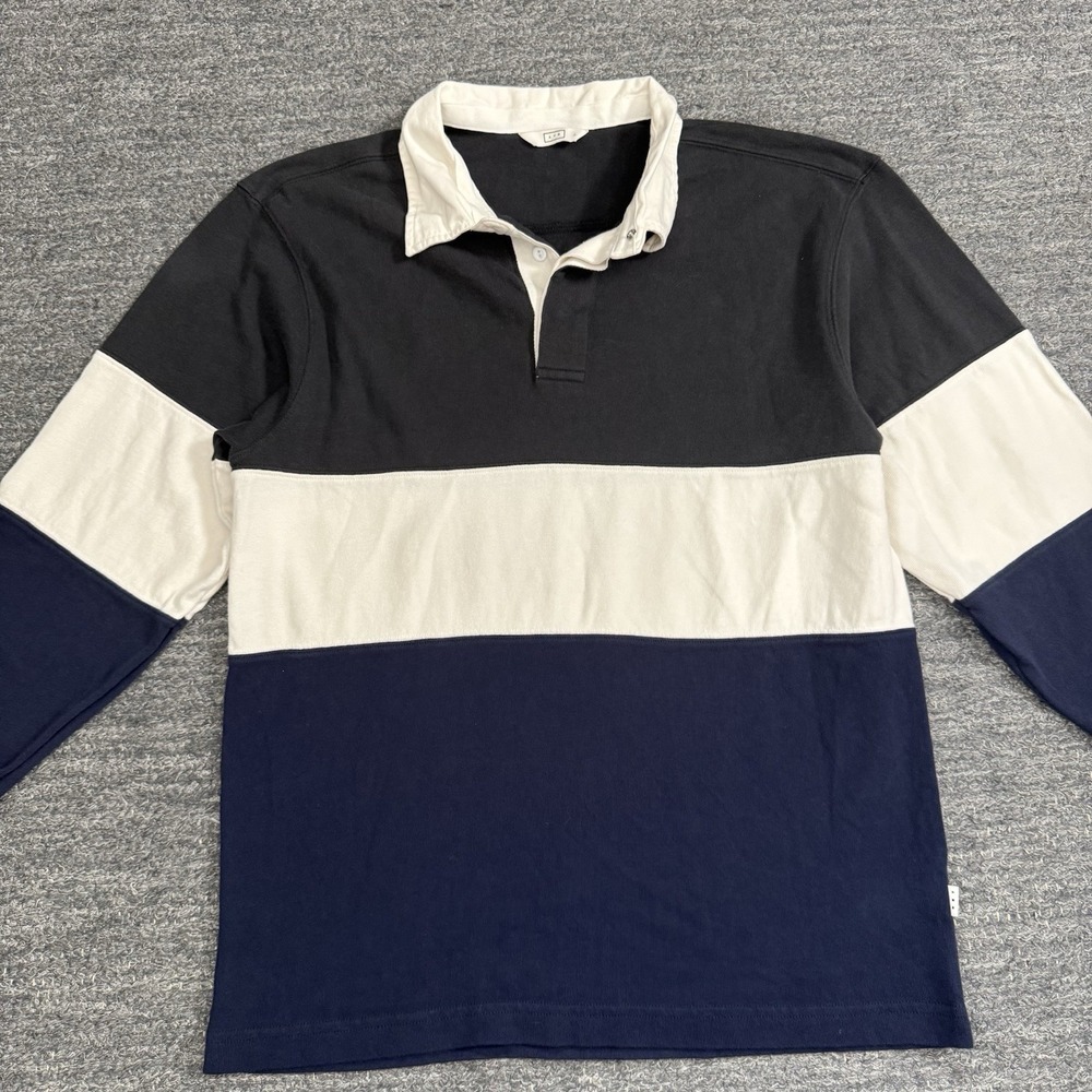 AYR The Go Team Long Sleeve Rugby Shirt Mens Large Colorblock Casual Cotton Peru